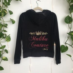 Juicy Couture Black Velour Jacket: Malibu Couture